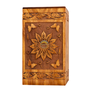 AYAANS Rosewood wooden Hand Carved Wooden Hot Selling cremation Urn Box for Adult Ashes Wholesale Cremation Urns (6X6X11)IN - Product Image 3