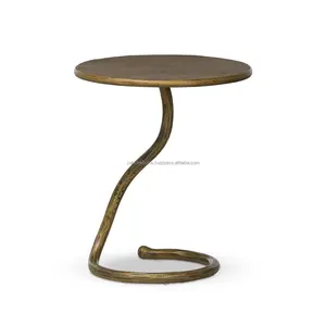 Nordic Style Modern Minimalist Round Coffee <b>Table</b> with Wood Top and Metal Frame Home Furniture for Living Room Zahid Exports - Product Image 5