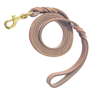 Hot Sale Luxury Custom Made Low MOQ Heavy Duty Leather Dog Leash Customized Color And Logo Leather Dog Leash - Product Image 1