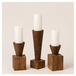 Support de bougie en bois élégant et décoratif pour les projets d'hôtellerie et de banquets - Product Image 5