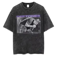 Nouveau T-shirt de qualité à col rond et épaules tombantes, style streetwear, délavé à l'acide, pour adulte, vente en gros, personnalisable, 100% coton
