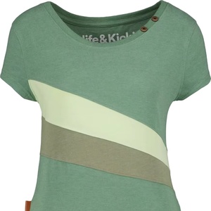 เสื้อยืดพิมพ์ลายคอวีลำลองสำหรับผู้หญิง, ผ้าฝ้ายกันการ100% เป็นมิตรกับสิ่งแวดล้อมปล่อยโลโก้ความยาวสั้นสีชมพูผสม - Product Image 5