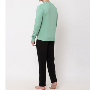 Ensemble de survêtement streetwear d'hiver pour hommes, tissu côtelé extensible, ensemble décontracté 2 pièces, sweat à capuche et jogging, logo personnalisé OEM - Product Image 4