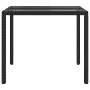 Mesa de comedor de jardín de ratán sintético negra de 35.4'' x 35.4'' x 29.5'' para patio - Product Image 4