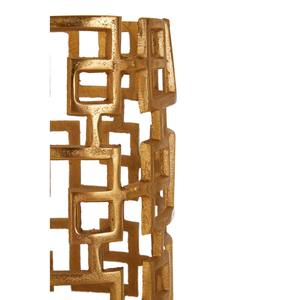 Lanterne porte-bougie cylindrique moderne en métal ajouré, motif clé grecque géométrique, support votif pour mariage, table et décoration intérieure - Product Image 5