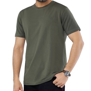 Camiseta de Hombre Lisa Verde Oliva, Personalizada, Nuevo Estilo, Cuello Redondo, Manga Corta, Ropa Masculina, Camiseta Personalizada, Soporte OEM - Product Image 4