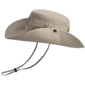 Chapeau Bob de Pêcheur Safari Extérieur Imperméable à Large Bord Séchage Rapide Protection UV pour la Randonnée Estivale avec Cordon - Product Image 3