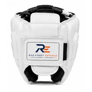Protector de Cabeza para Boxeo RAO CRAFT EXPORTS, Cuero PU, Unisex, Equipo Deportivo de Protección para Adultos, Color Blanco Sólido, Cierre de Hebilla - Product Image 5