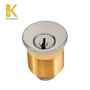 Cylindre de serrure à mortaise 32 mm SC, en acier inoxydable satiné et laiton massif, pour porte d'entrée - Product Image 2