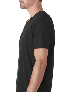 T-shirt col en V en gros |   T-shirt en coton personnalisé pour hommes et femmes |   Hauts décontractés de mode OEM - Product Image 4