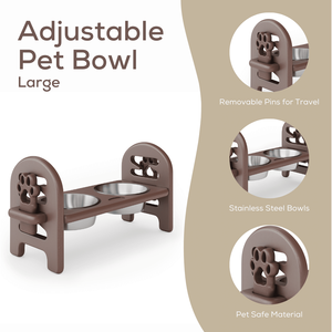 Prodotto di tipo alimentatore riciclato in legno poli e resistente in HDPE per animali domestici regolabile in marrone - Product Image 2