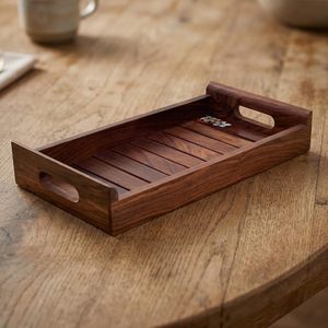 Bandeja de Servir de Madera Maciza Hecha a Mano con Asa, Diseño Simple y Elegante, Disponible con Acabado Natural Personalizado, al Mejor Precio - Product Image 5