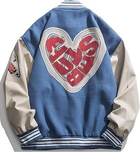 Chaqueta universitaria de béisbol para hombre con estampado de letras en relieve, abrigos de algodón con forro de piel estilo universitario, ropa urbana con bolsillo - Product Image 2