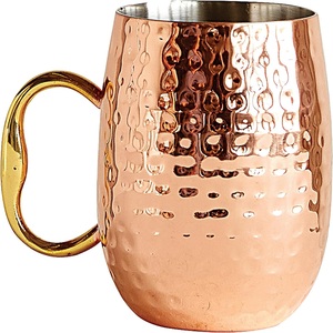 Elegante taza de cobre martillada a mano, elegante vaso para cócteles, mocktails y bebidas frías - Product Image 2