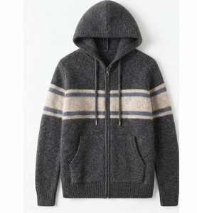 Custom Printed Knitted Jersey <b>Fabric</b> Men's Winter Hoodie Blank Wholesale Heavyweight Cotton Drop Shoulder Regular Sweatshirts - Product Image 2