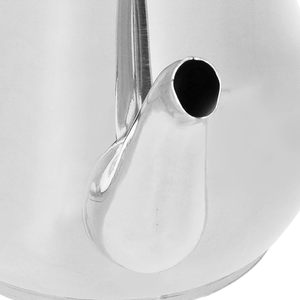 Théière en acier inoxydable de qualité supérieure avec couvercle et bec courbé, finition argentée polie, théière de service avec poignée ergonomique - Product Image 6