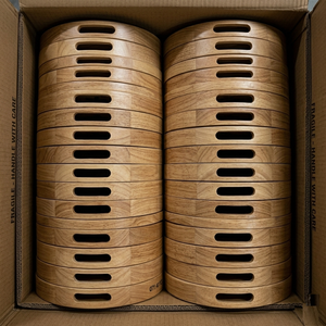 Bandeja de Servir Redonda de Madera de Acacia Ecológica con Asas, Plato de Madera Nórdico para Decoración de Cocina, Bandeja Minimalista para Café, Té o Otomanas - Product Image 6