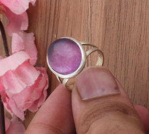 Real Turquoise Sterling Silver Bezel Setting <b>Ring</b> Healing <b>Crystal</b> Boho Adjustable Wedding Party Jewelry Spiritual Gift - Product Image 2