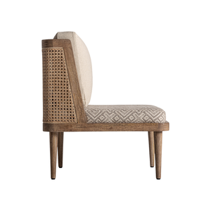 Fauteuil rustique de luxe en teck massif avec cadre en rotin et coussin moelleux, élégant pour l'intérieur résidentiel - Product Image 2