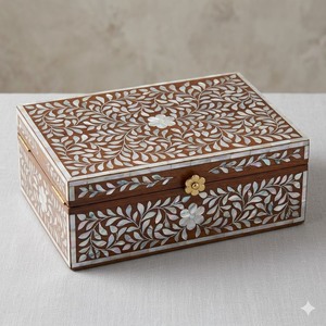 Premium Mother of Pearl Jewelry Storage <b>Box</b> Designer Pearl Inlay <b>Keepsake</b> <b>Box</b> High-End Mother of Pearl Decorative <b>Box</b> - Product Image 4