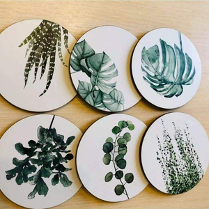 MDF Printed Coasters Durable Enamel Coated <b>Table</b> <b>Protection</b> for Home Kitchen Dining Coffee Moisture Resistant Promotional Decor - Product Image 1