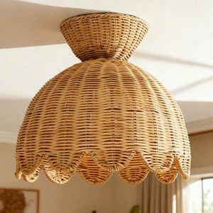 Handwoven Lampshade Natural Rattan Pendant <b>Light</b> Shade For <b>Ceiling</b> Lighting, Home Decor, Durable And Elegant Design - Product Image 2