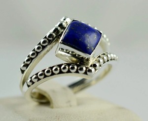 Natural <b>Lapis</b> <b>Lazuli</b> <b>Ring</b> 925 Sterling Silver Square Gemstone <b>Ring</b> Handmade Statement Jewelry December Birthstone Gift - Product Image 6