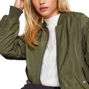 แจ็กเก็ตบอมเบอร์ผ้าซาตินสำหรับผู้หญิงผู้ชายพิมพ์ลายมีซิปงานตามสั่งกันน้ำกันลม - Product Image 3