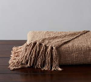 Manta Decorativa de Algodón 100% Tejida a Rayas con Borlas para Sofá, Manta Boho de Algodón Tejida a Rayas con Borlas para Sala de Estar - Product Image 5