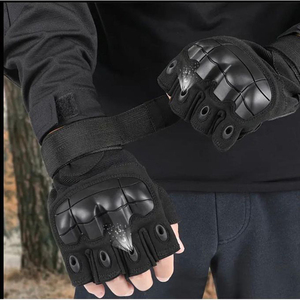 Mens <b>Half</b> Finger PU Leather Fitness Gloves Non <b>Slip</b> Adjustable Wrist Strap Gym Weight Lifting Training Workout Grip Gloves strap - Product Image 3