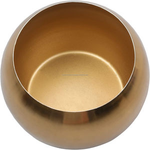 Maceta de Metal de diseño clásico con soporte, maceta con forma de bola de Color dorado, Ideal para salas de estar, decoraciones interiores y exteriores - Product Image 3