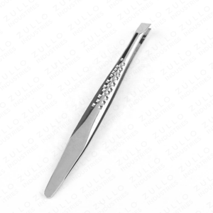 Pinzas de Cejas de Acero Inoxidable Premium, Color Personalizado, Logotipo Personalizado, Punta Inclinada y Puntiaguda, Empuñadura con Puntos, Herramienta de Belleza OEM - Product Image 6