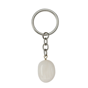 Porte-clés en cristal de haute qualité, jade blanc, pierre naturelle, cadeaux pour femmes, vente en gros - Product Image 2