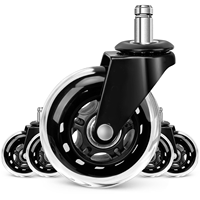 Roulettes pivotantes modernes de 75 mm (3 pouces) pour chaise de bureau, design silencieux et réglable 11*22 mm pour salon et bureau ergonomiques
