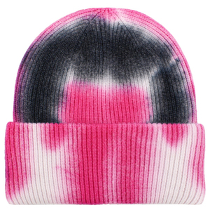 Gorro Unisex de Punto con Diseño Tie-Dye, Gorro de Invierno Informal, 100% Acrílico, Diseño con Puño, para Adultos, Circunferencia de Cabeza 56-58CM - Product Image 4