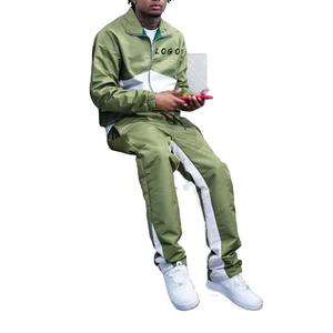 Conjunto Deportivo para Hombre con Bloques de Color y Logotipo Personalizado, Chaqueta Cortavientos Ligera y Pantalones, MOQ Bajo, OEM - Product Image 2