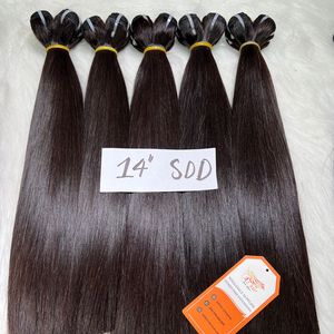 Grand stock d'extensions de cheveux humains 100% trame osseuse droite 14-16 pouces couleur naturelle extrémité épaisse disponible pour la vente en gros - Product Image 6