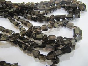 Perles de cristal de quartz fumé naturel découpées au laser, lisses et polies, 8 pouces de long - Product Image 5