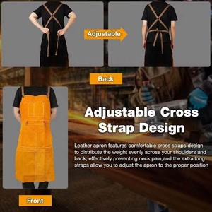 ผ้ากันเปื้อนสำหรับงานเชื่อมการทำอาหารร้านตัดผมการทำสวนห้องครัวและงานไม้ทำโลโก้ตามสั่ง - Product Image 4
