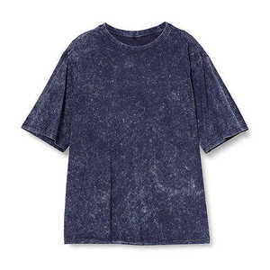T-shirt délavé à l'acide pour homme 100% coton vintage coupe oversize style hip-hop imprimé effet pierre streetwear tissu 200 grammes logo personnalisé - Product Image 1
