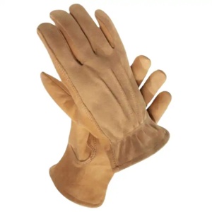 Gants de sécurité pour conducteurs avec logo personnalisable, en cuir de vachette grainé robuste, antidérapants, avec manchette élastique, protection industrielle des mains - Product Image 1