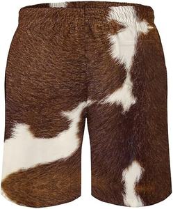 Good Quality New Design Men Cow Hair Shorts Custom Your Own Logo Cowhide Customized Shorts - Product Image 6