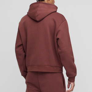 Embroidery Custom <b>Hoodie</b> 450gsm 100% Cotton Oversized High Quality Boxyfit Hoodies <b>Men</b> <b>Burgundy</b> - Product Image 2