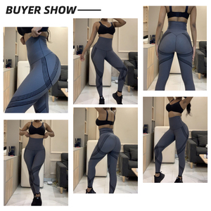 Ensemble de yoga sans couture pour femmes, leggings taille haute, soutien-gorge de sport, tenue de sport pour la gym et le fitness, logo personnalisé, 2 pièces, fourniture OEM - Product Image 6