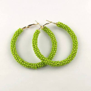 Pendientes de cuentas de arroz silvestre con diseño geométrico, pendientes de cuentas con encanto moderno de MD HANDICRAFTS - Product Image 5