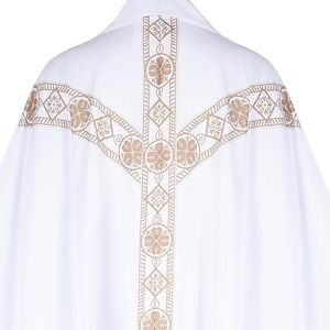 Custom Made Priest Chasuble White Color Embroidery Ethnic Christian Cassocks Vintage Pastor Celebrant Gown Tunic Vestments - Product Image 2