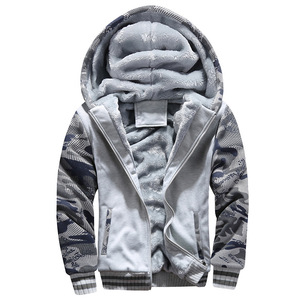 New Men's Winter <b>Thick</b> Warm <b>Fleece</b> Zipper Hoodie Sweatshirt Coat Casual Tracksuit Sportswear M-5XL Blue - Product Image 4