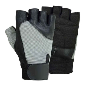 Unisex Durable Leather Half Finger Gym Gloves Wrist Support Hand Protection Outdoor Sports Fitness Non-Slip Hook Weight Lifting - Product Image 3