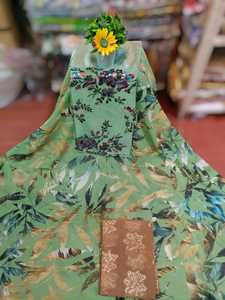 Tela de Voile Dirac Verde de Algodón Tejida para Vestidos de Novia Somalíes de Moda, Impresión Digital Jacquard Lisa de Calidad Superior - Product Image 5