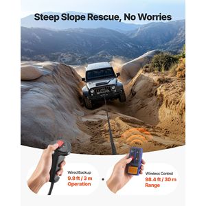 13500 Lbs Winch elettrico 12V DC 85 ft corda sintetica filo Wireless telecomando IP55 impermeabile per il traino Off-Road verricello - Product Image 5